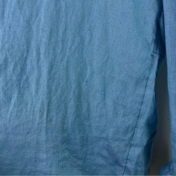 J. Jill Love Linen Blue Button Up Top (XS) 100% Linen, Tunic Shirt, Earthy Chic - Picture 11 of 12